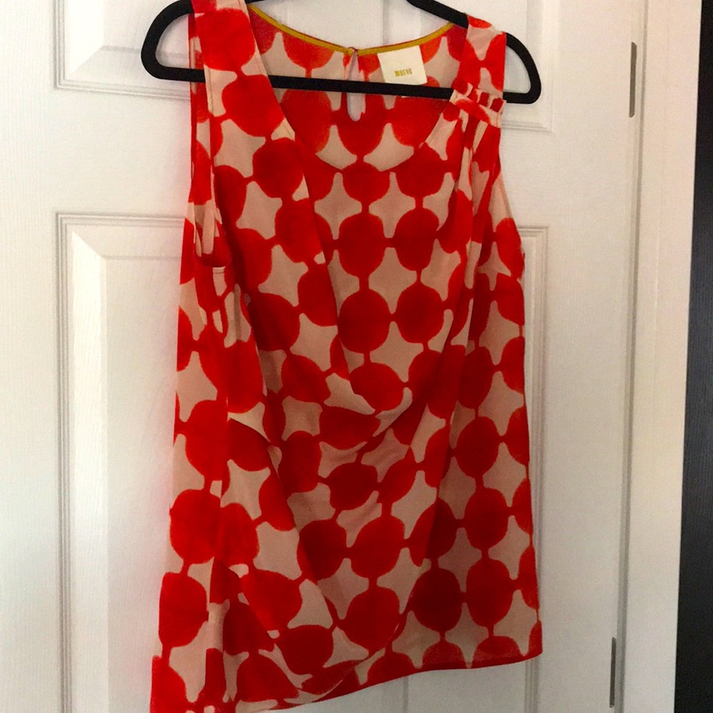 Anthropologie Draped Silk Top